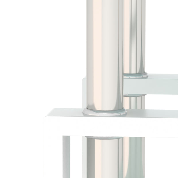 2-Pc Modern Tempered Glass Coffee Tea End Tables For Living Room