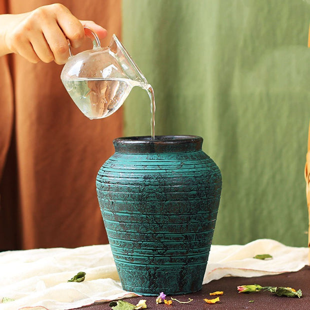 Ceramic Old Vases with Dried Flowers – Living Room Decor