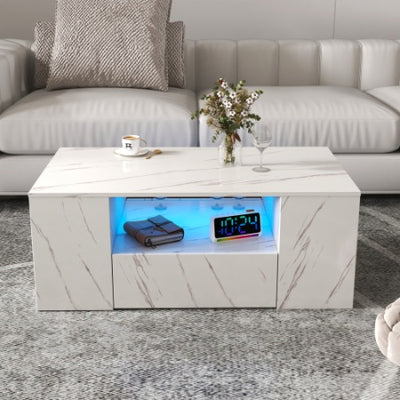 Modern LED Coffee Table with Storage