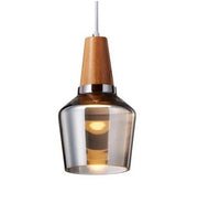 Modern LED Glass Pendant Light with Wood – Rustic Vintage Hanging Lamp