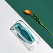 Nordic Colorful Glass Vase – Transparent Home Décor