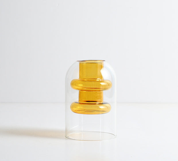 Nordic Colorful Glass Vase – Transparent Home Décor