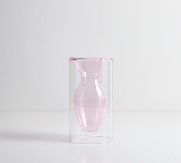 Nordic Colorful Glass Vase – Transparent Home Décor