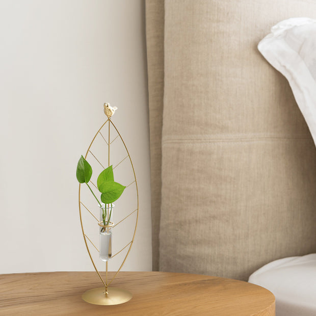 Nordic Home Golden Wrought Iron Test Tube Vase Ornaments