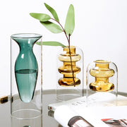 Nordic Colorful Glass Vase – Transparent Home Décor