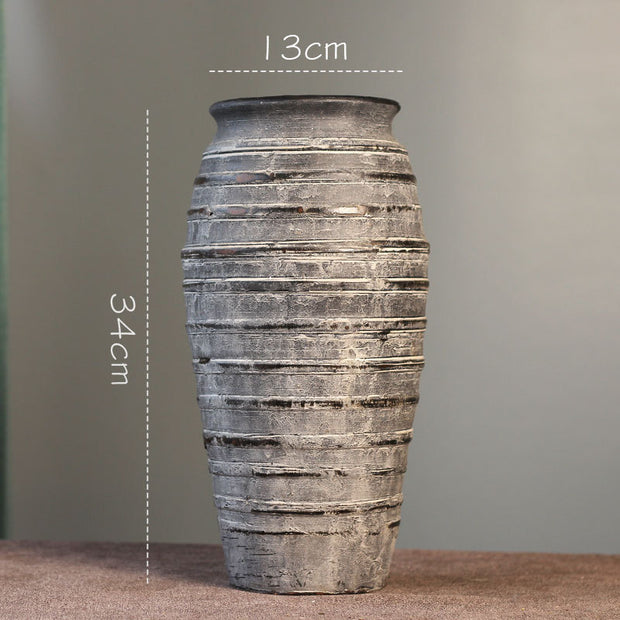Ceramic Old Vases with Dried Flowers – Living Room Decor