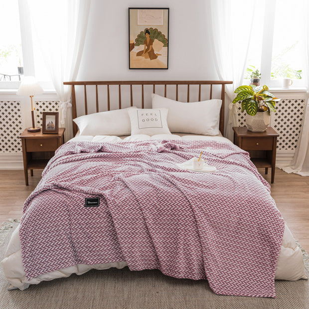 Autumn & Winter Milk Velvet Thickened Yarn-Dyed Blanket