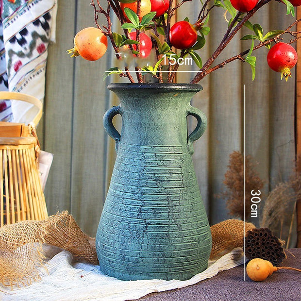 Ceramic Old Vases with Dried Flowers – Living Room Decor