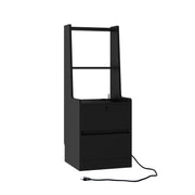 Smart Nightstand with Charging Station & LED Light – Black