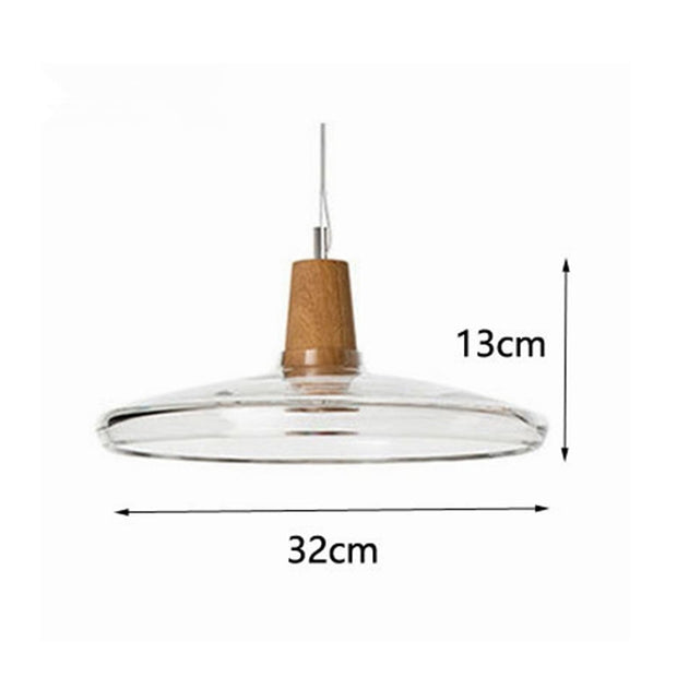 Modern LED Glass Pendant Light with Wood – Rustic Vintage Hanging Lamp