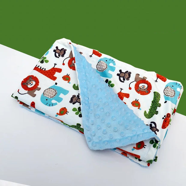 High-Quality Winter Flannel Fleece Baby Blanket – Flamingo Design