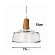 Modern LED Glass Pendant Light with Wood – Rustic Vintage Hanging Lamp
