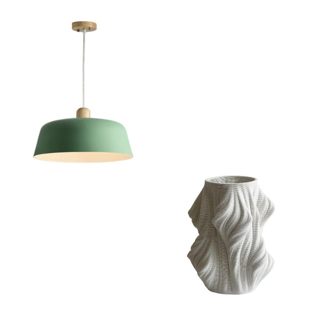 Nordic Wood Pendant Light – Round Suspension Lamp