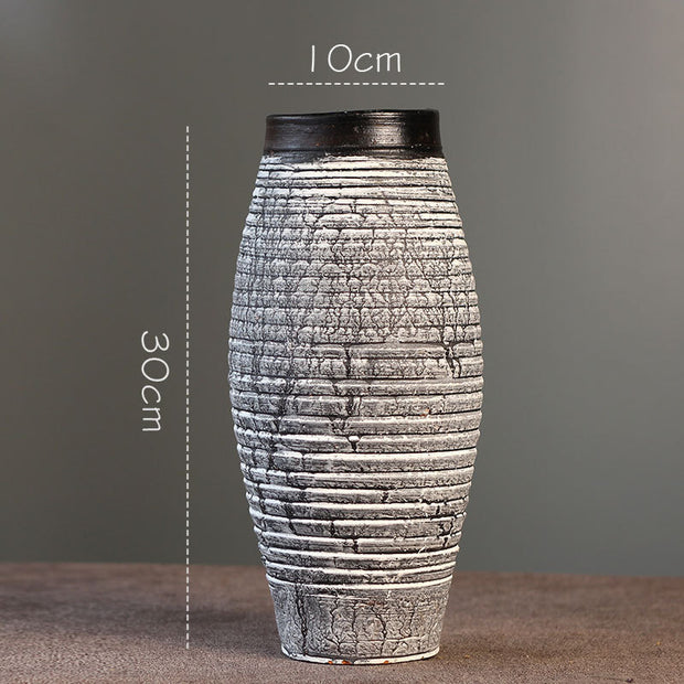 Ceramic Old Vases with Dried Flowers – Living Room Decor