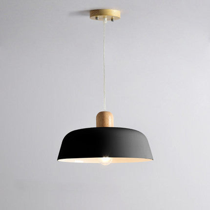 Nordic Wood Pendant Light – Round Suspension Lamp