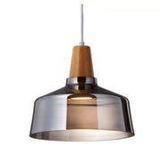 Modern LED Glass Pendant Light with Wood – Rustic Vintage Hanging Lamp