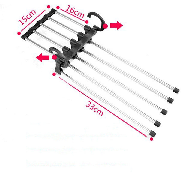 5-in-1 Multi-Functional Stainless Steel Wardrobe Hanger