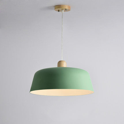 Nordic Wood Pendant Light – Round Suspension Lamp