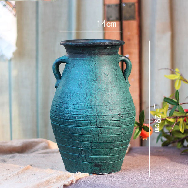 Ceramic Old Vases with Dried Flowers – Living Room Decor