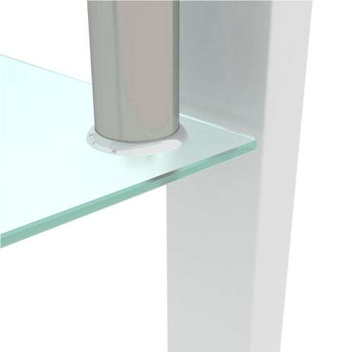Modern White & Clear Coffee Table – Living Room Centerpiece