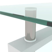 Modern White & Clear Coffee Table – Living Room Centerpiece