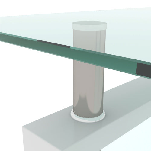 Modern White & Clear Coffee Table – Living Room Centerpiece