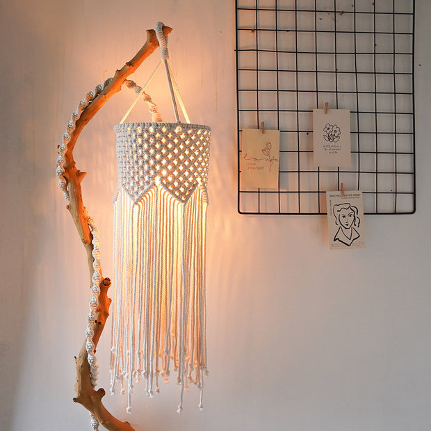 Hand-Woven Bohemian Chandelier Lampshade