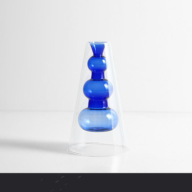 Nordic Colorful Glass Vase – Transparent Home Décor