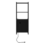 Smart Nightstand with Charging Station & LED Light – Black