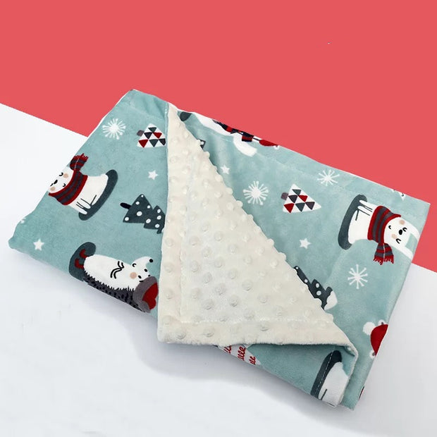 High-Quality Winter Flannel Fleece Baby Blanket – Flamingo Design