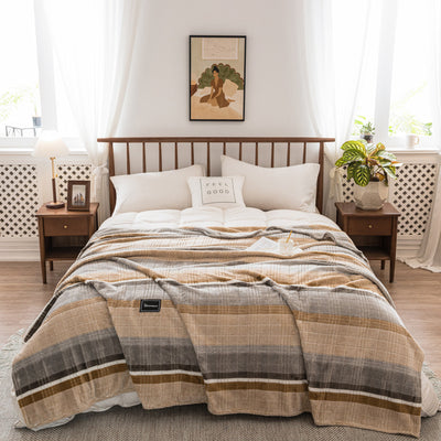 Autumn & Winter Milk Velvet Thickened Yarn-Dyed Blanket