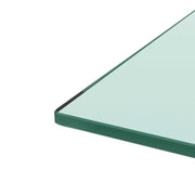Rectangle Walnut Glass Coffee Table – Modern Clear Centerpiece