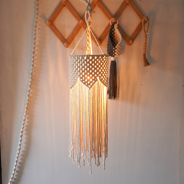 Hand-Woven Bohemian Chandelier Lampshade